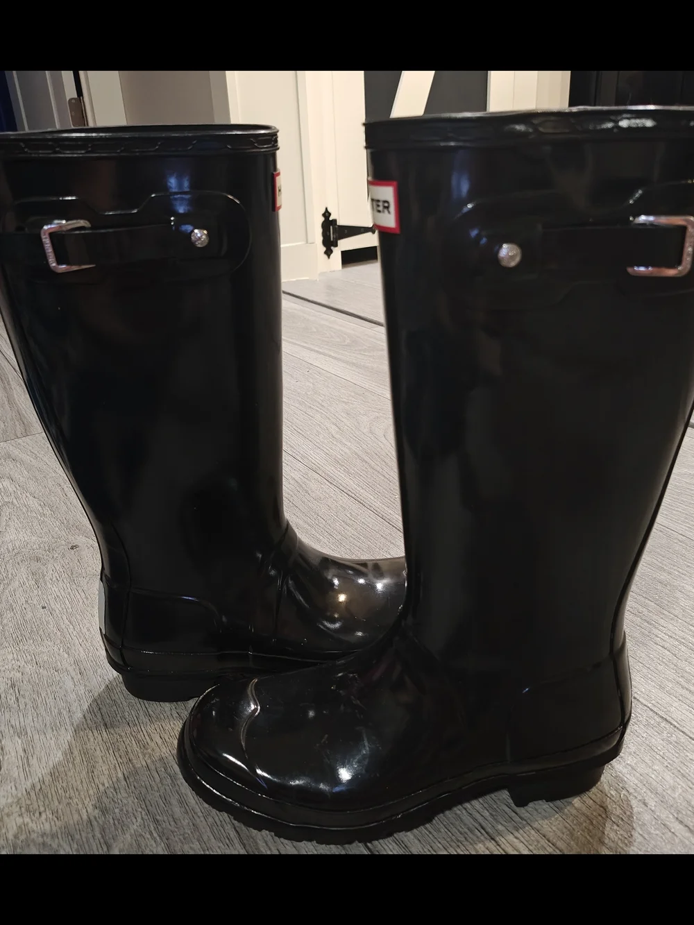 Hunter Women's Black Gloss Tall Rain Boots
